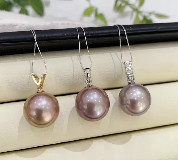 13-14mm purple freshwater pearl pendant, AAAA Grade, 18K Golden 1 13-14mm purple freshwater pearl pendant