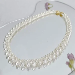 AA Quality 3-6mm white freshwater pearl necklace