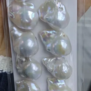 12-16mm White Baroque Freshwar Pearl Loose Pearl, AAA Grade（Pair）