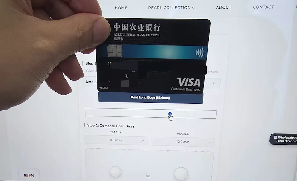 Screen Calibration：place a standard credit card on screen