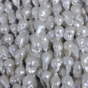 11-16mm White Baroque Freshwater Pearl Strand, AA Grade