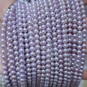 5-6mm Purple Round Freshwater Pearl Strand, AAAA+ Grade - China Pearl Manufacturer