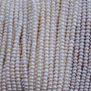3-3.5mm White Button Shape Freshwater Pearl Strand | China Pearl Supplier - China Pearl Manufacturer
