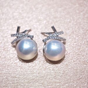9-10mm White Round Pearl Earring, AAAAA Grade, s925 Silver | China Pearl Manufacturer - China Pearl Manufacturer